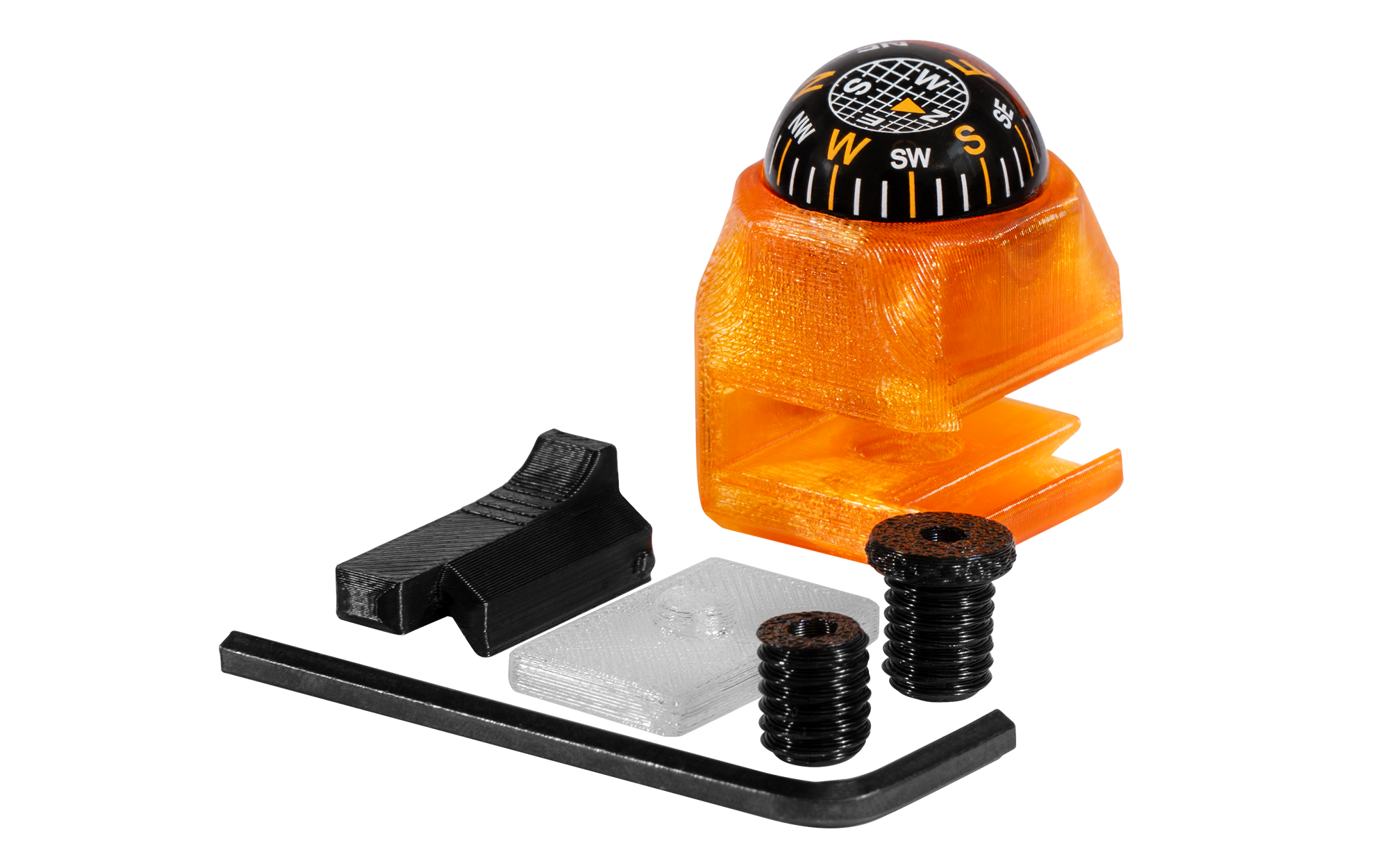 +3MS Paraglider Riser Mount Compass LITE (Orange) 5.png