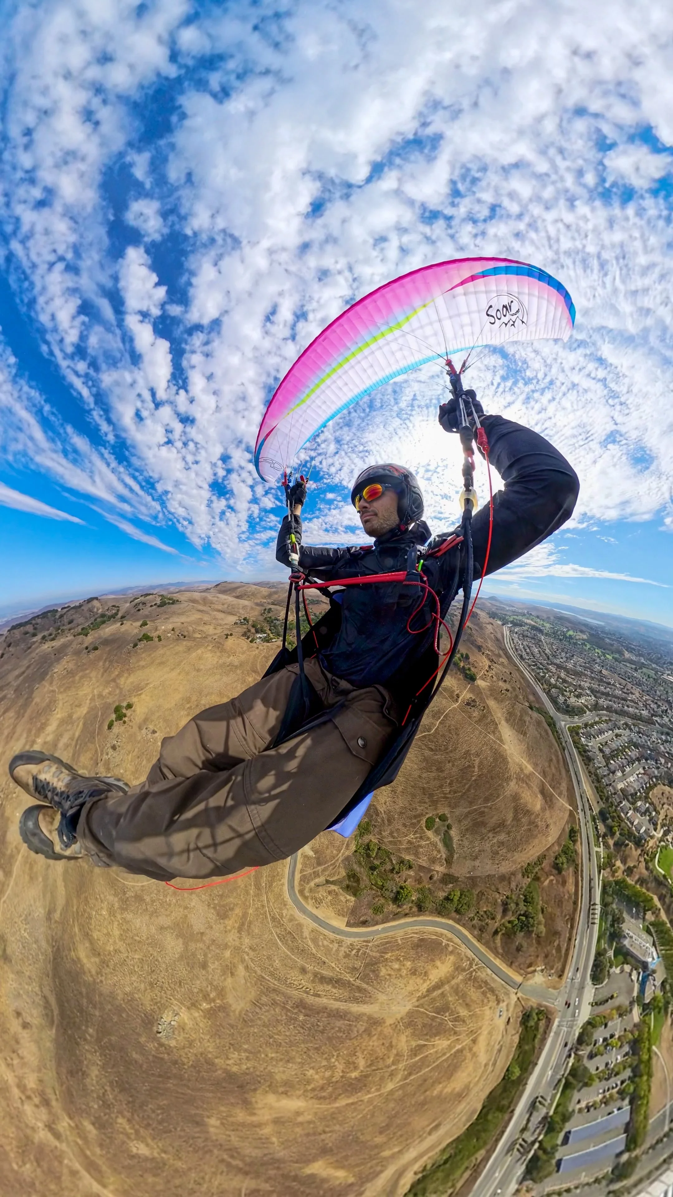 Anthony paragliding in Vallejo, California