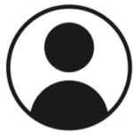 Generic user profile icon with a circular head and shoulders in black and white.