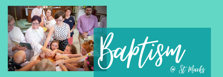 A group of people, including children and adults, participating in a baptism ceremony in a church or religious setting.