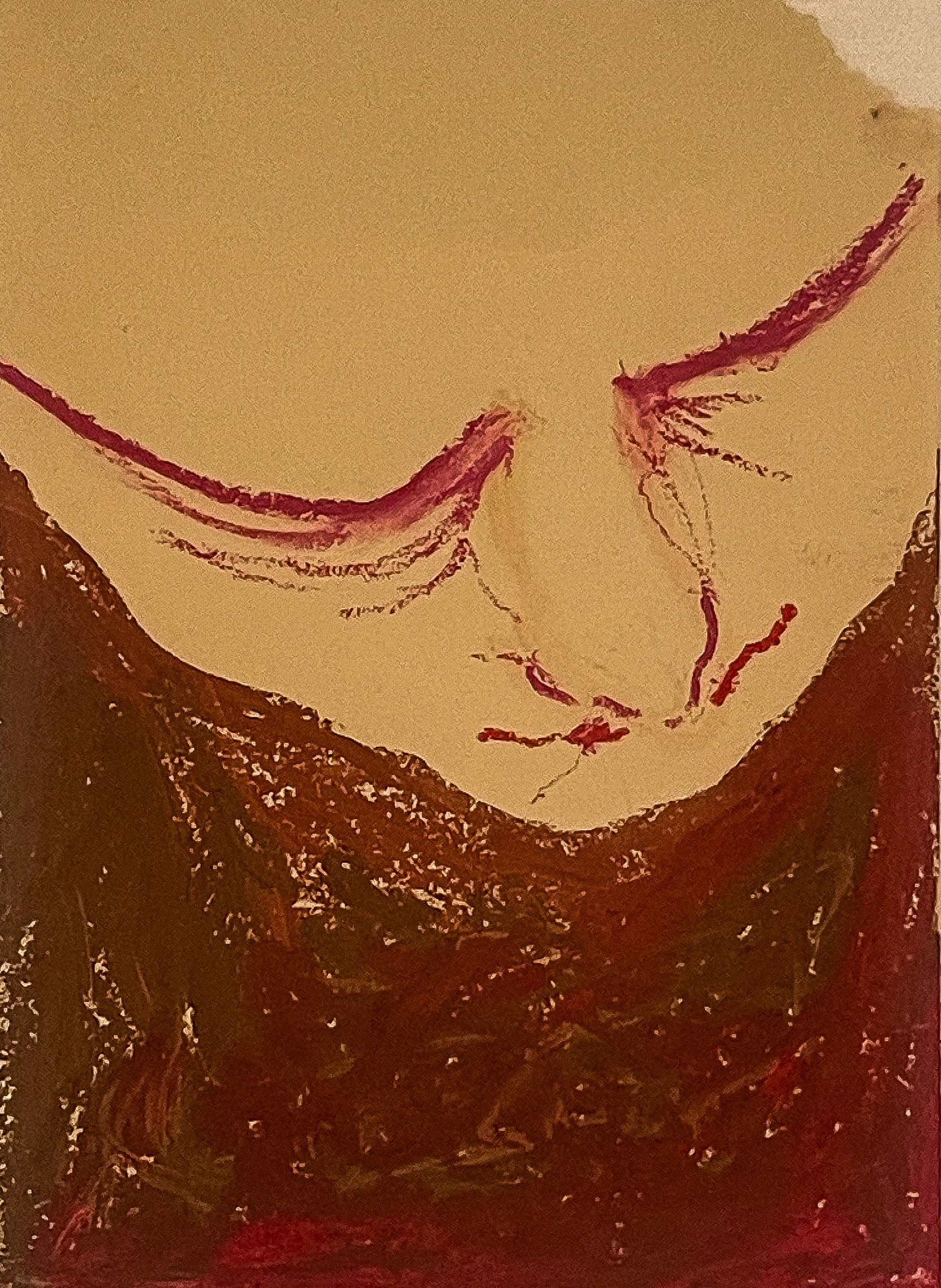 Untitled Self Portrait (2025) Oil pastel on paper
