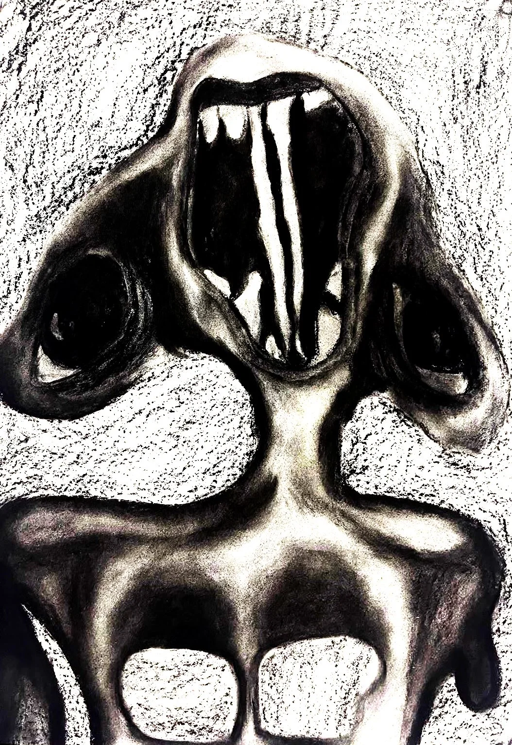 Joke to Try Make (2023) Charcoal and chalk on paper