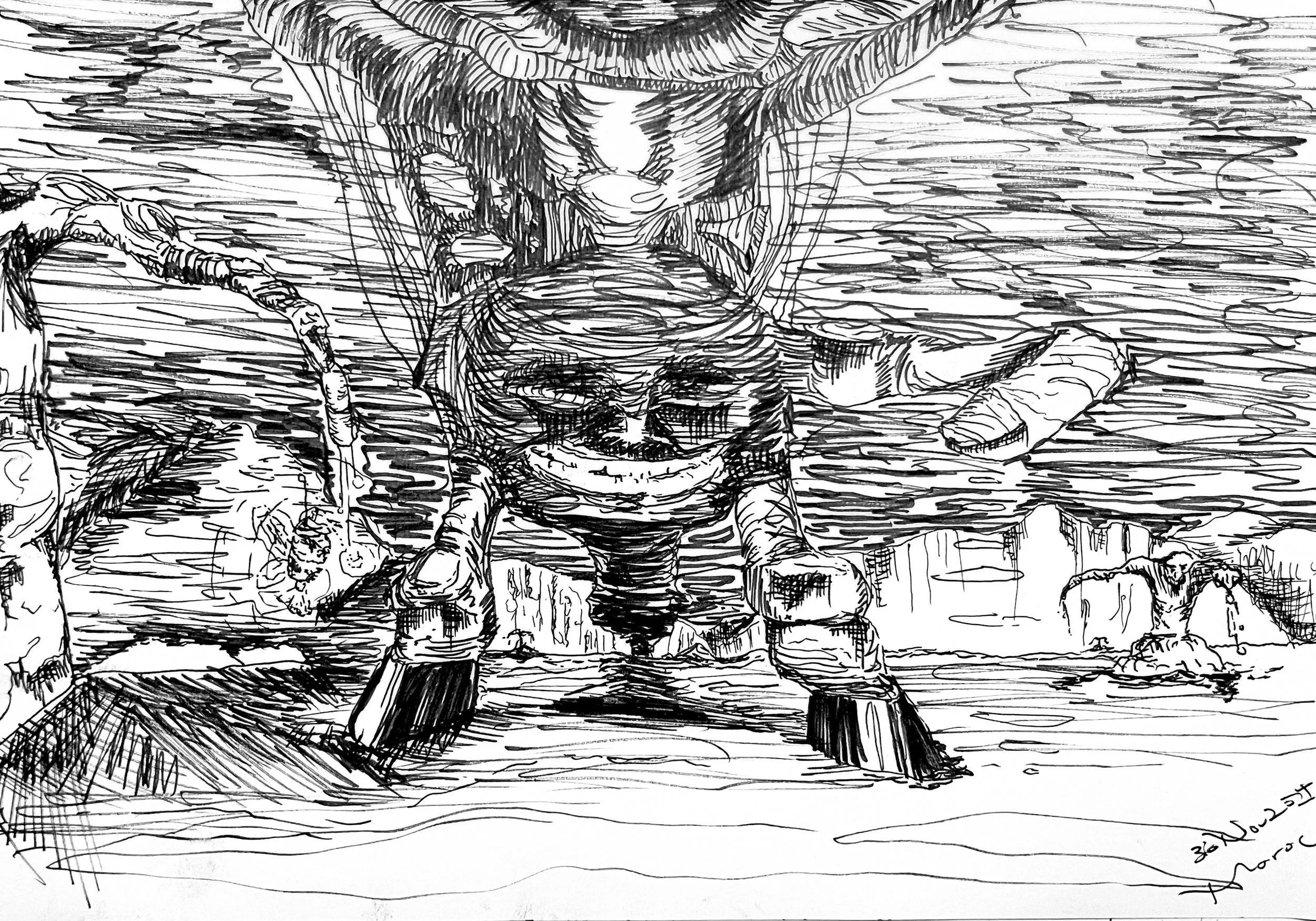Every Fucking Thing Gives Me a Headache (2024) Soft-tipped pigment marker on paper