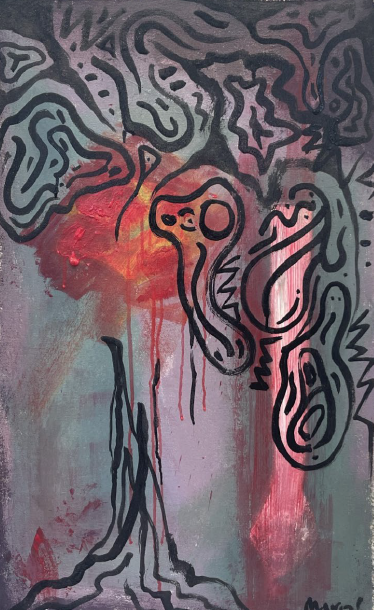 Untitled (2024) Acrylic and ink on canvas
