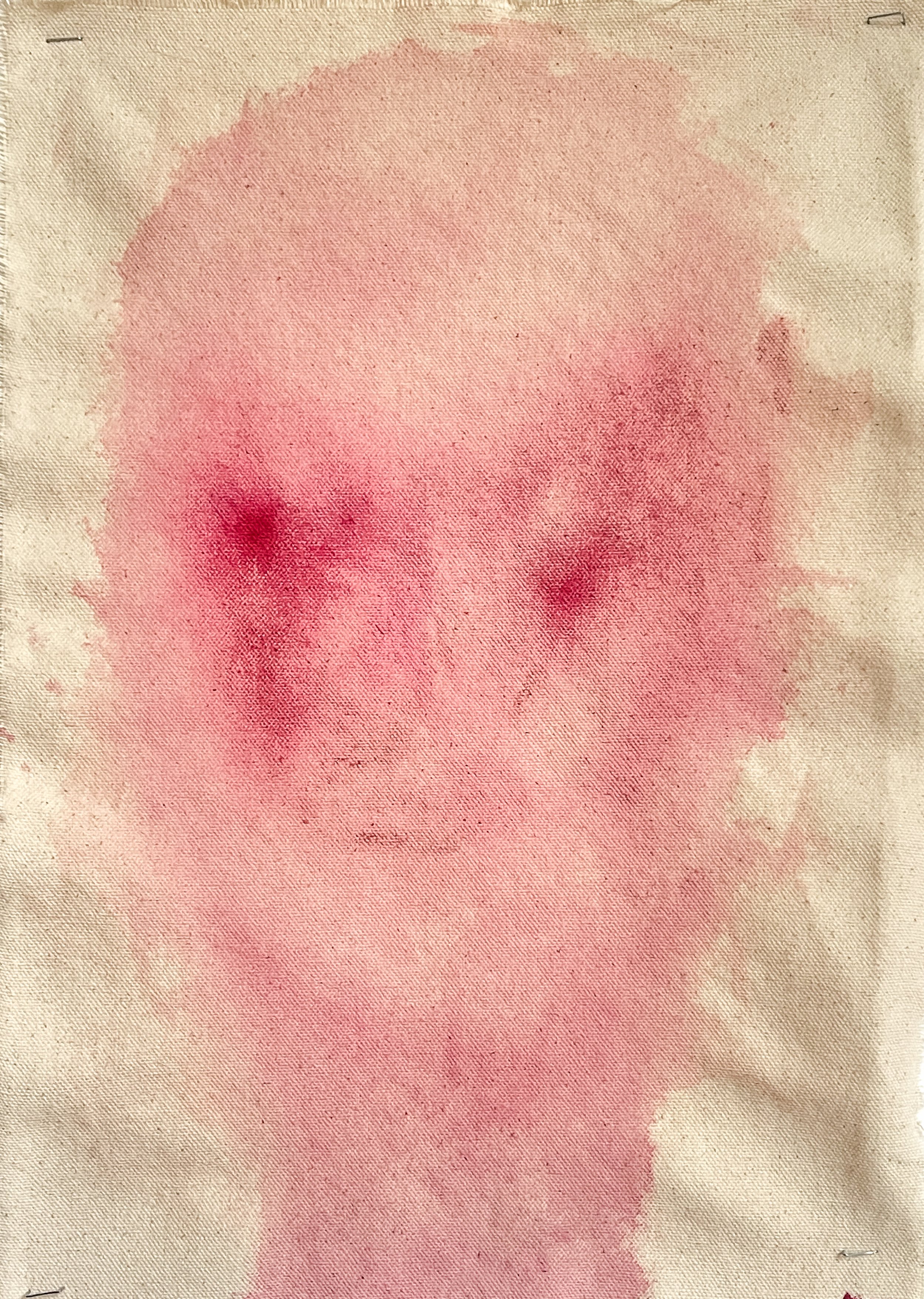 Blood Drowning at Throat No.5 (2024) Watercolour on unprimed canvas
