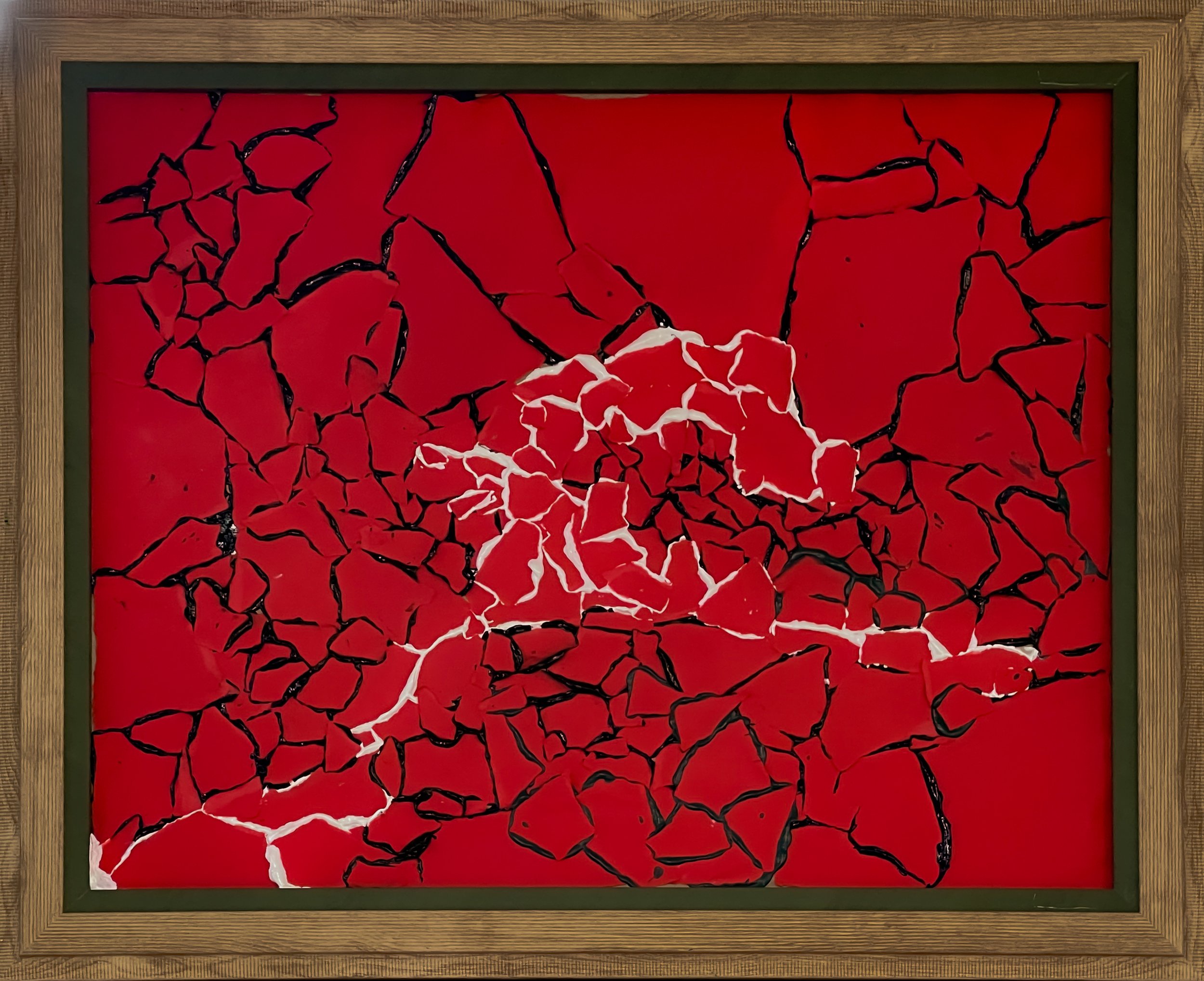 Composition V (2025) Acrylic and paper on MDF