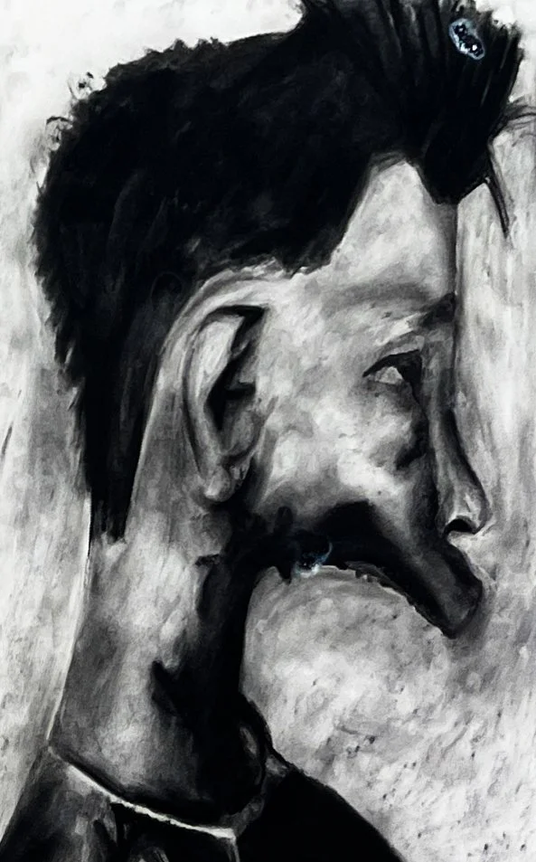 Radithor III (2023) Charcoal on paper 