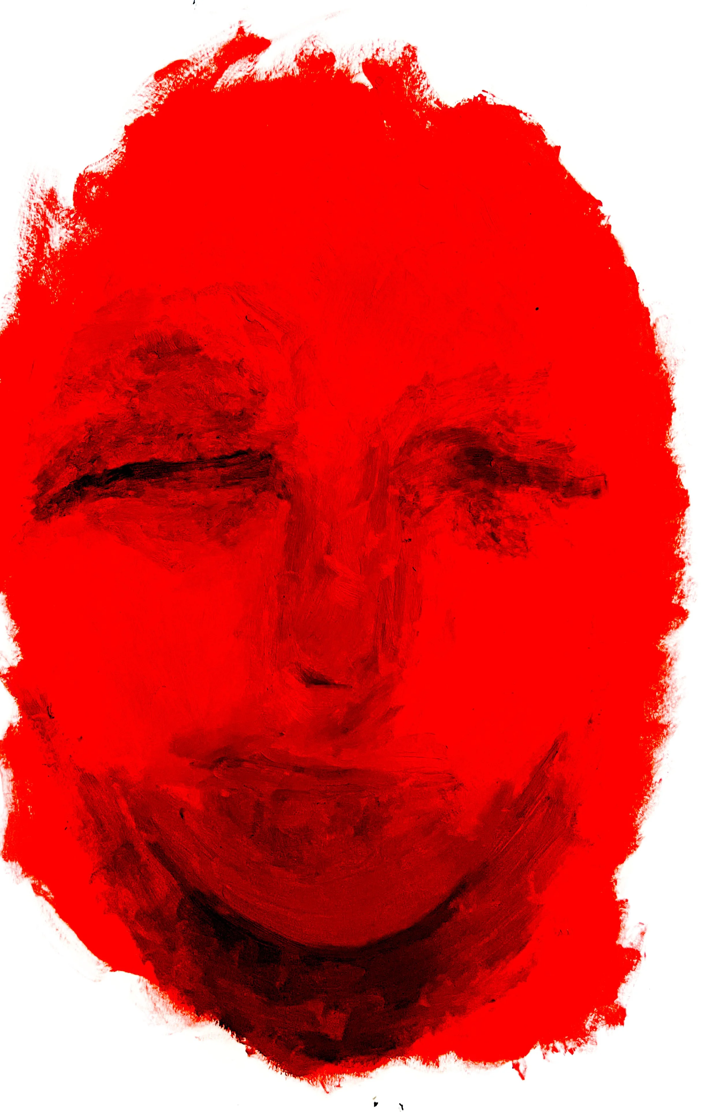 Blood Drowning at Throat No.4 (2024) Oil on paper