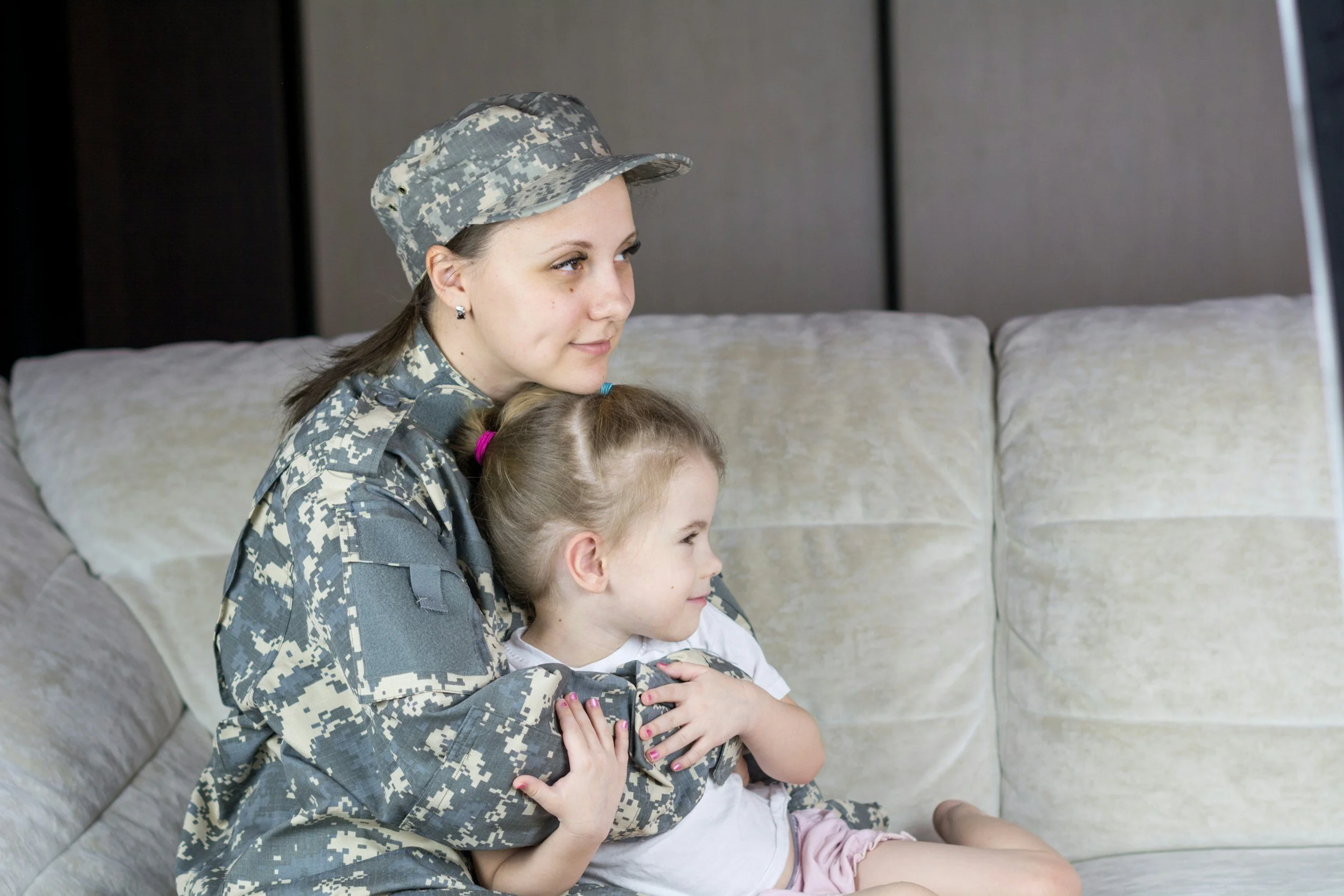 Veteran Woman with daughter