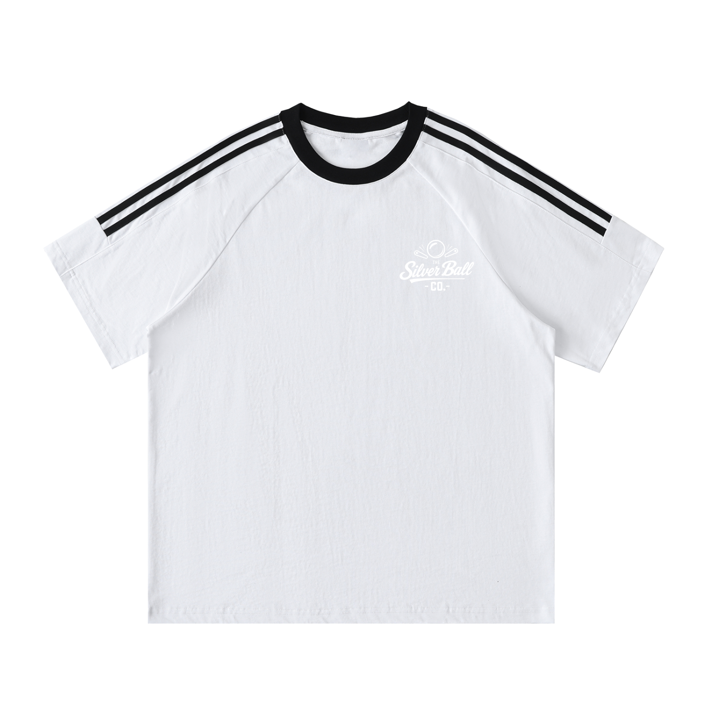 Pinball Jersey with Contrast Tape Crewneck Cotton T-Shirt