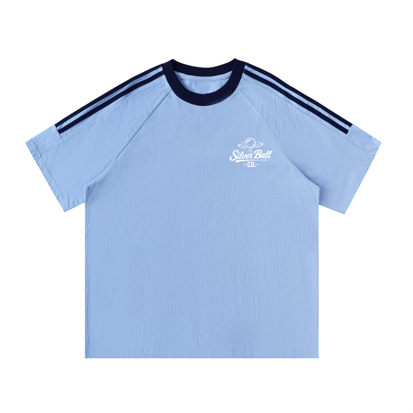 Pinball Jersey with Contrast Tape Crewneck Cotton T-Shirt