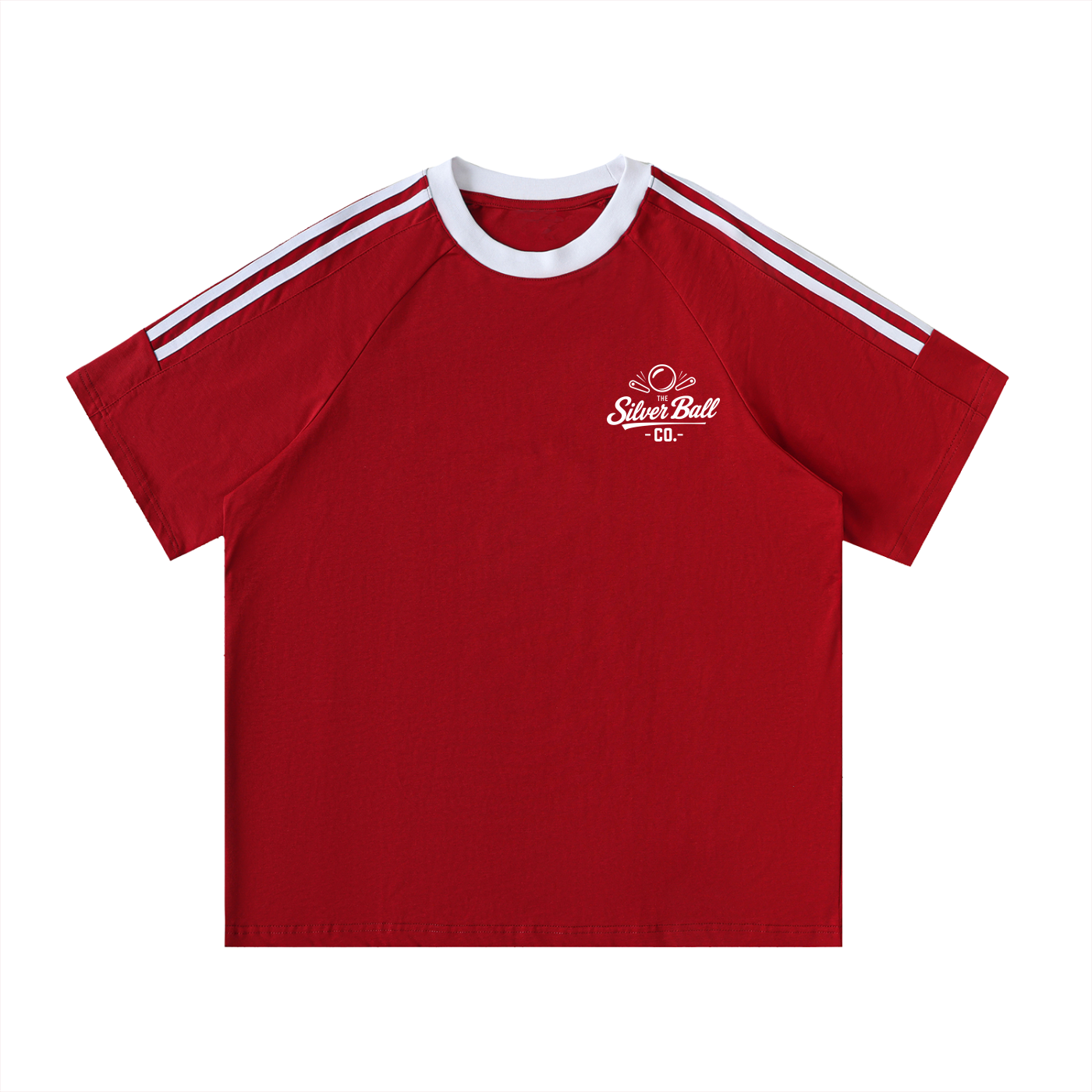 Pinball Jersey with Contrast Tape Crewneck Cotton T-Shirt