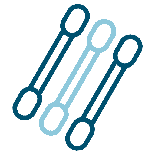 Illustration of five sliders for audio or sound control
