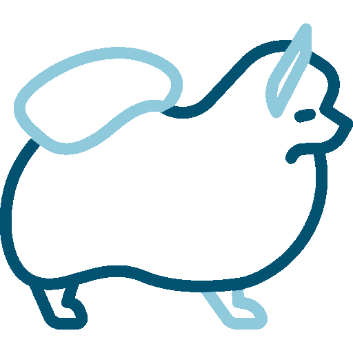 Line drawing of a guinea pig wearing glasses