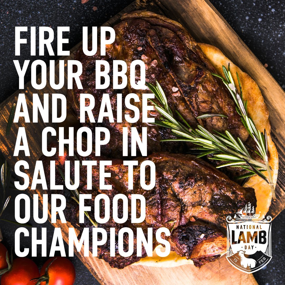 Lamb chops cooking on a barbecue for National Lamb Day