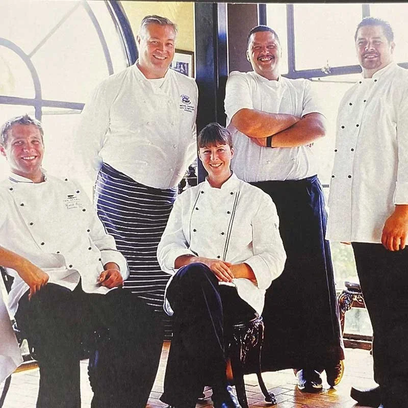Rex Morgan as a Beef + Lamb Ambassador Chef in 2003, with fellow ambassador chefs