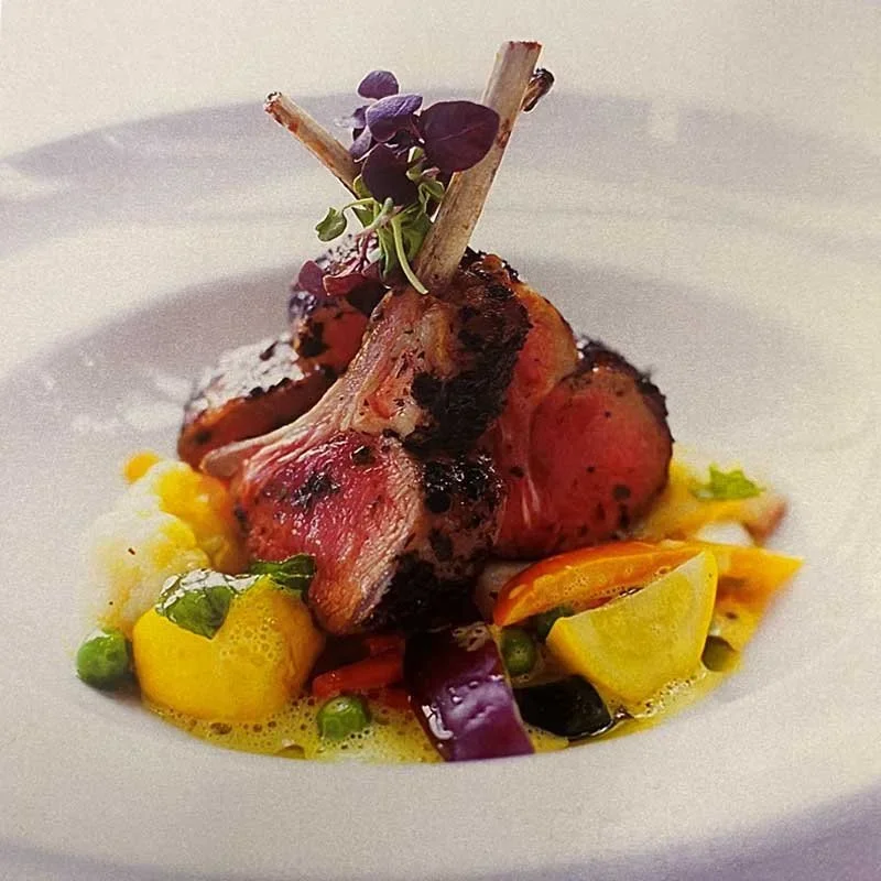 Plated lamb rack dish from the Citron restaurant days