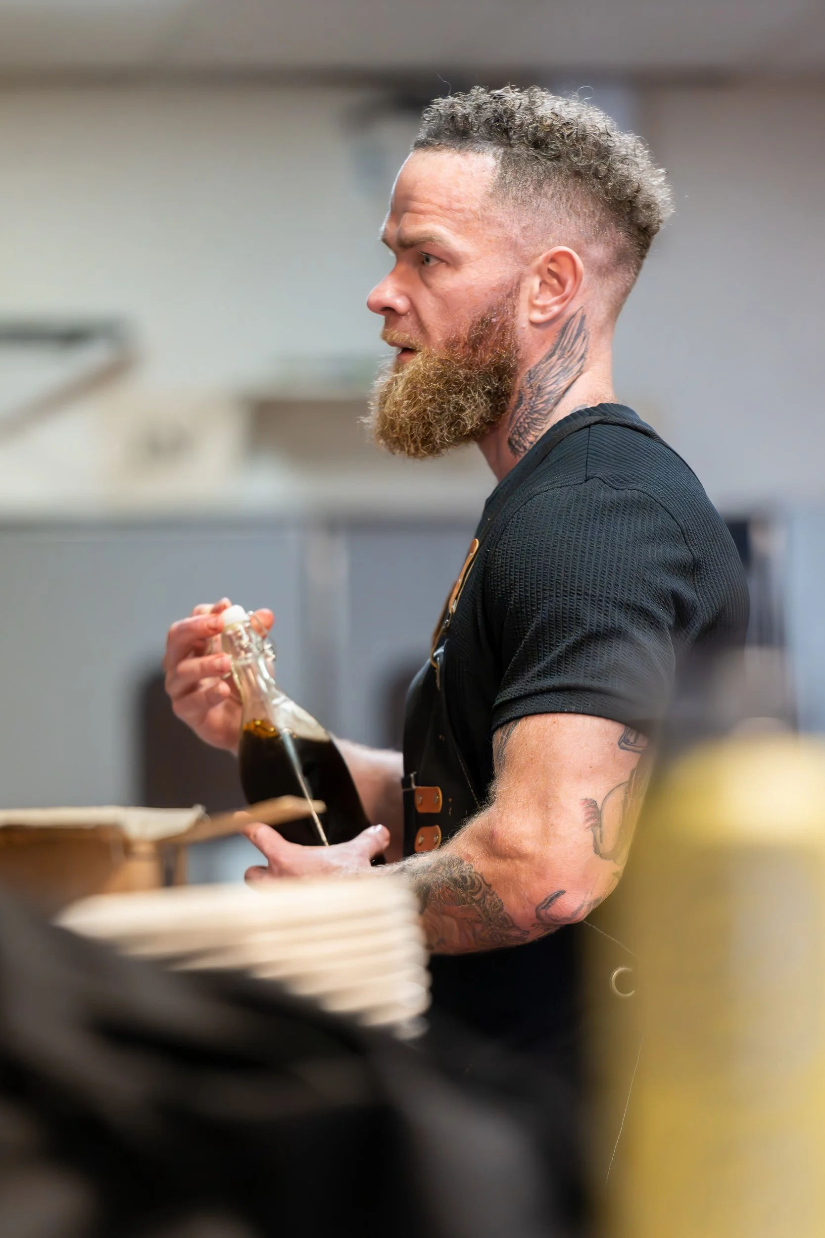 Chef Forrest Wright inside the KMRA kitchen.