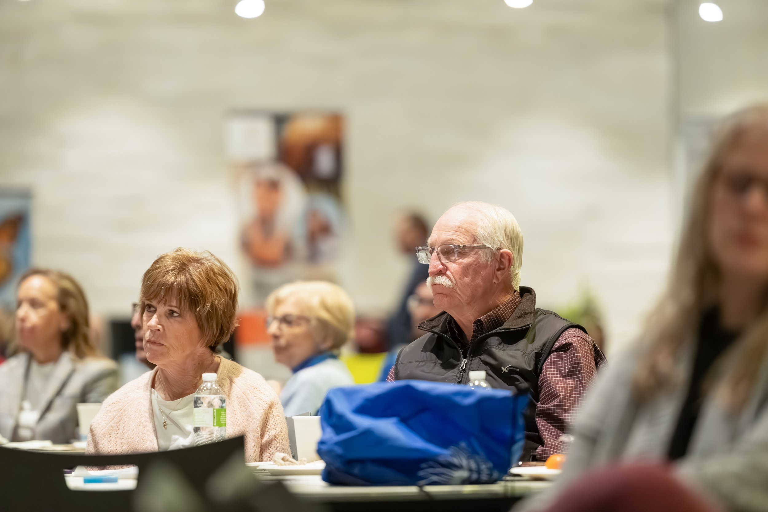 Audience members listening during Kaleb Stoppel's keynote presentation.