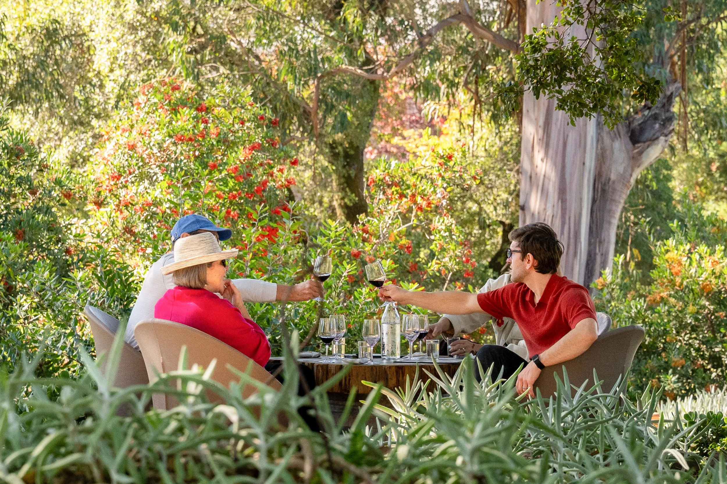 Joe Zlatnik destination photographer - wine toast outdoor garden California winery
