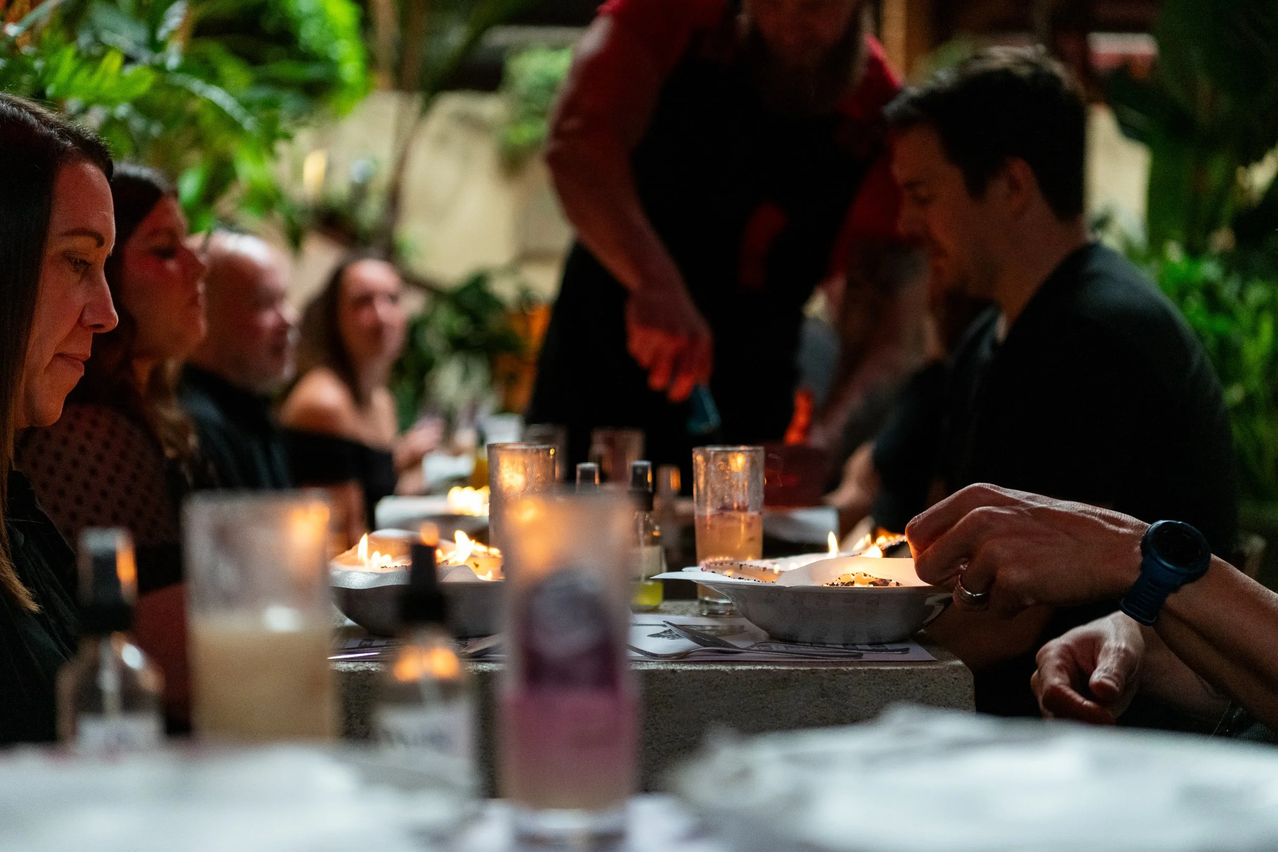 Guests enjoying dinner during a KMRA Tasting Club event.