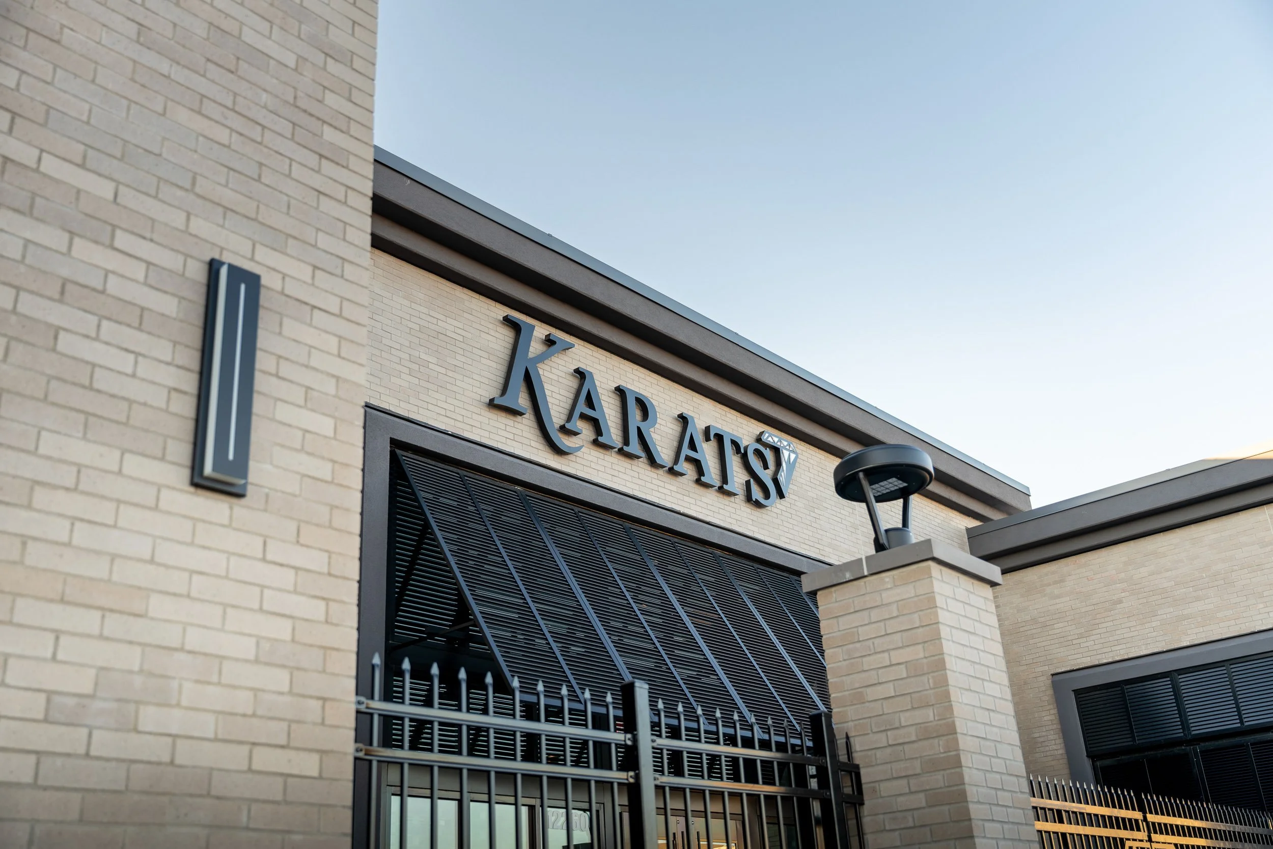 Karats Jewelers storefront and entrance at the flagship showroom in Overland Park.