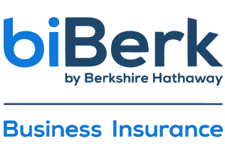 BiBerk logo with blue and black text, indicating a business insurance company by Berkshire Hathaway.