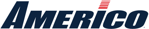 Americo logo with stylized red lines above the letter 'A'