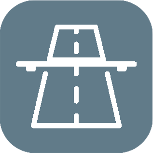 Road with a bridge icon