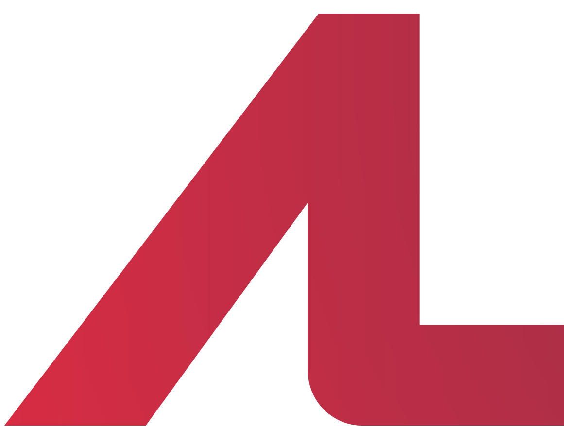 A red pyramid shape with a gradient effect on a black background.