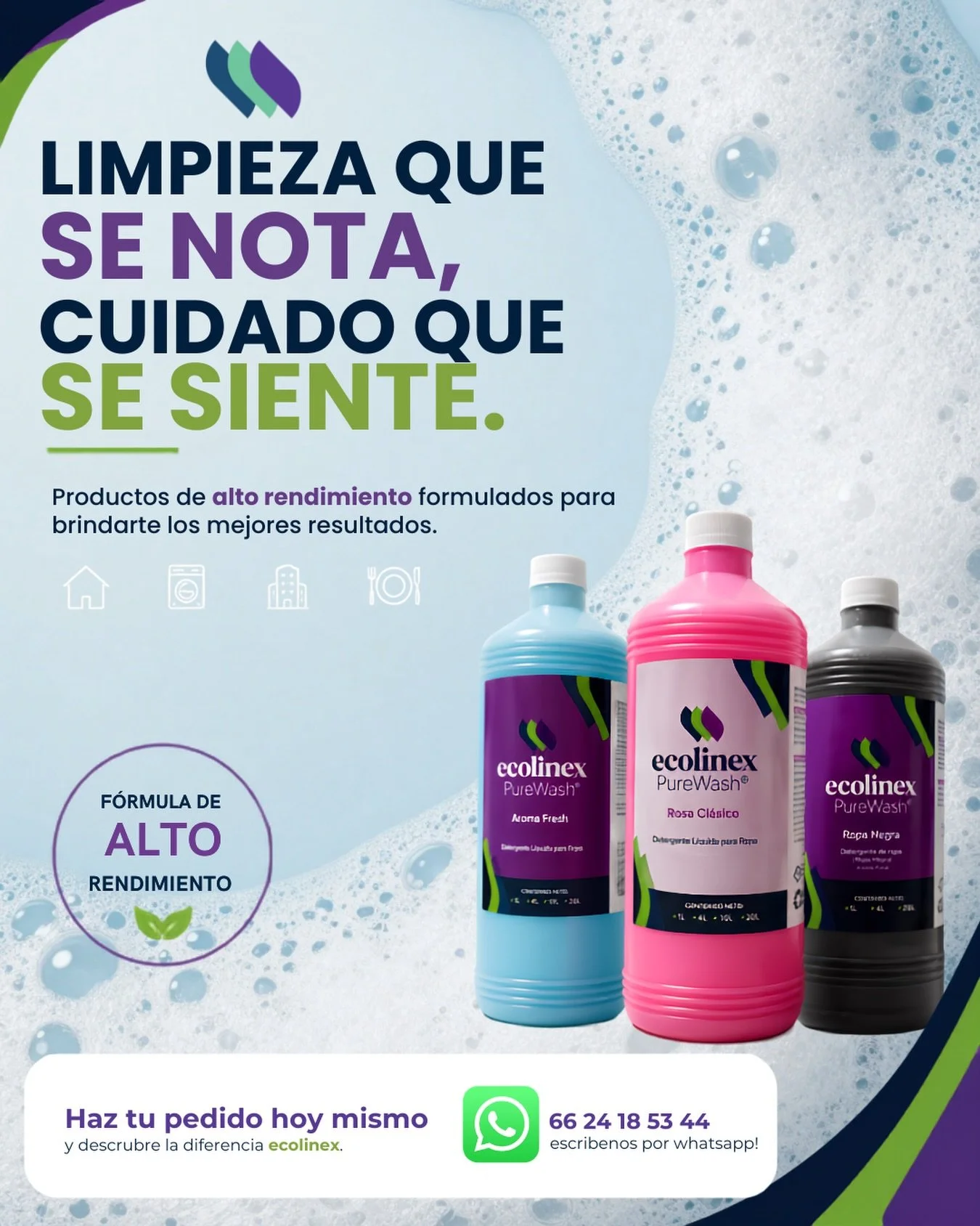 ✨ Nuevo mes, nuevos objetivos y la misma calidad que nos distingue.

Empieza este mes con productos de limpieza de alto rendimiento que cuidan cada detalle y ofrecen resultados que se notan. En Ecolinex tenemos la soluci&oacute;n ideal para tu hogar,