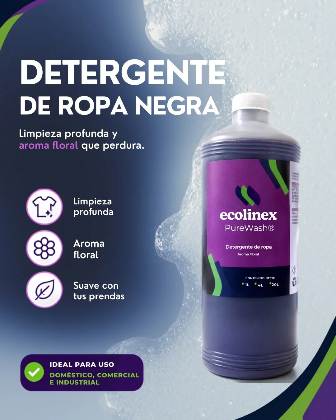 🖤 Limpieza que cuida tus prendas oscuras.

Nuestro detergente para ropa negra est&aacute; dise&ntilde;ado para brindar una limpieza efectiva mientras ayuda a conservar la intensidad y apariencia de tus prendas.

✔️ Limpieza profunda
✔️ Ayuda a mante