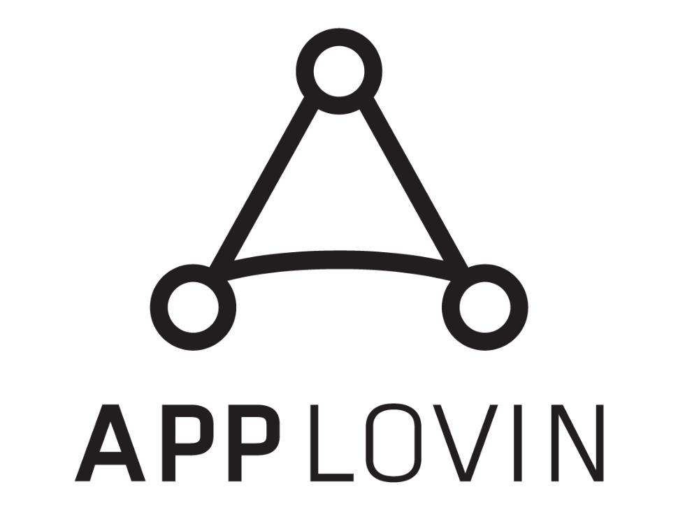 Logo with a geometric triangle made of connected circles and the text 'APPLovin' underneath.