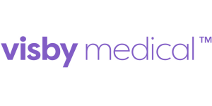 Visby Medical logo with purple and black text