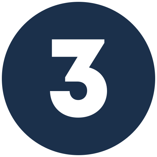 Number 3 logo in a dark blue circle.