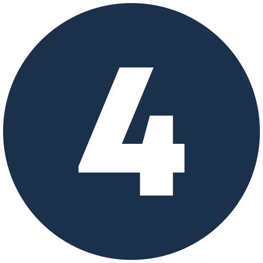 A dark blue circular icon with the number 4 in black in the center.