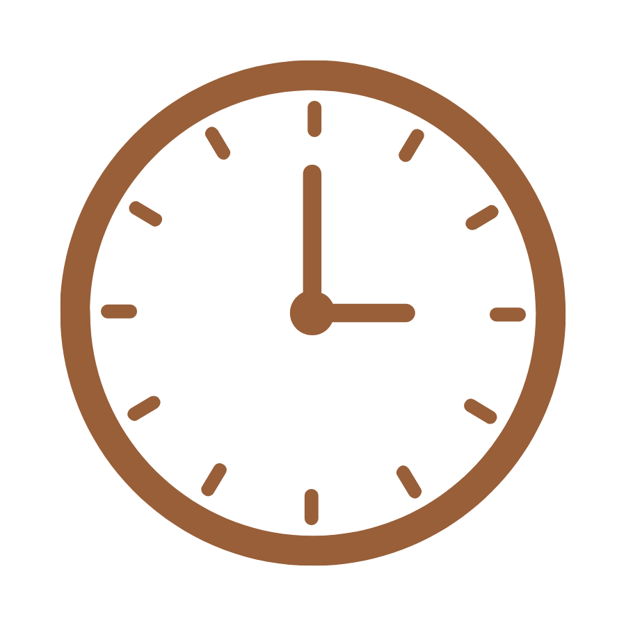 A round clock showing 12:15.