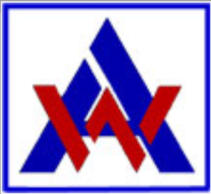 A logo with overlapping blue and red geometric shapes forming a stylized letter 'A' inside a blue border.