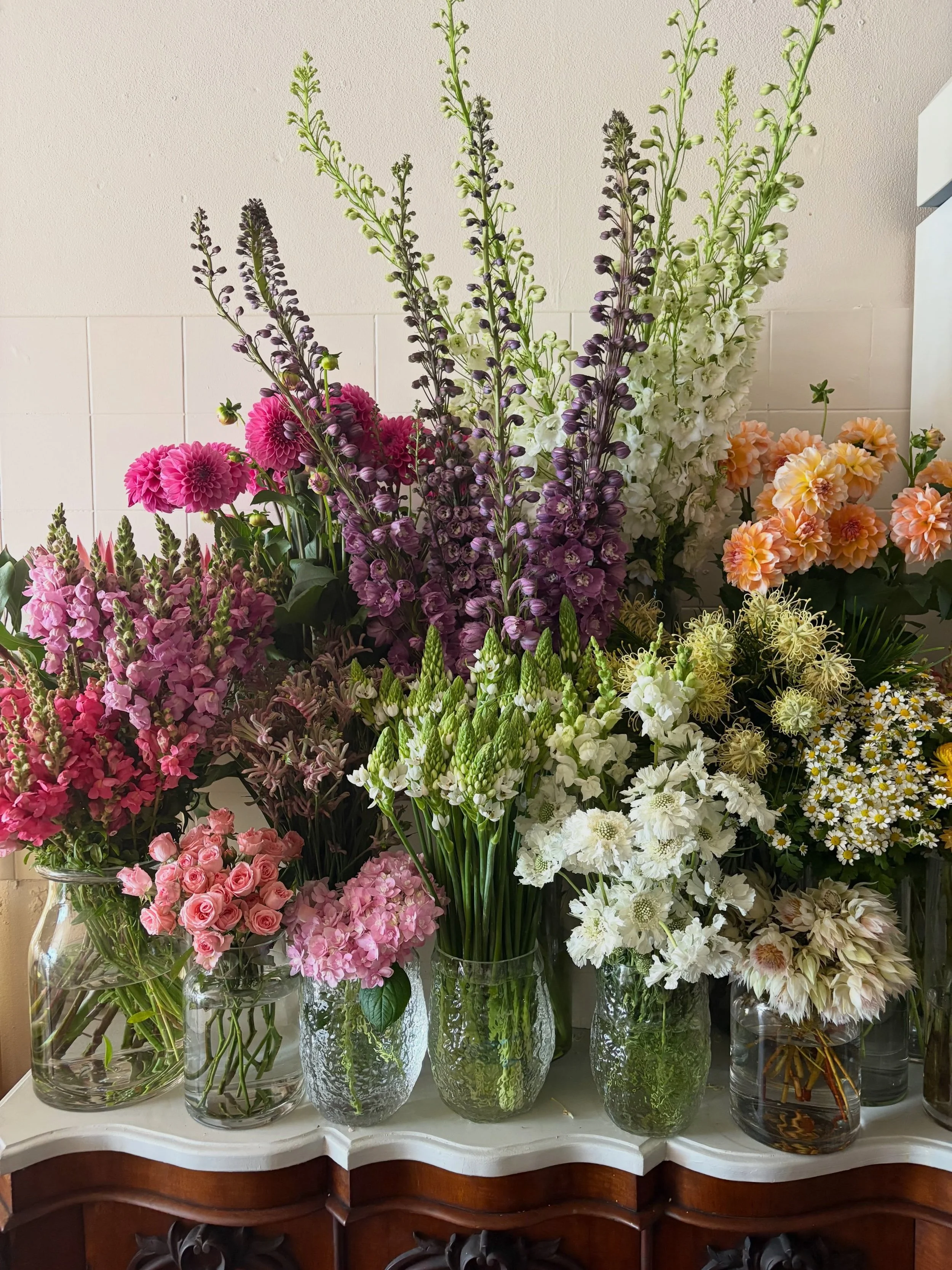 Just back from our farm..

Come visit our flower bar and pick and choose your favourites ❤️

What&rsquo;s your favorite flower ??

#aunty_boutique 
#delphinium 
#jonimaflowers 
#springhassprung