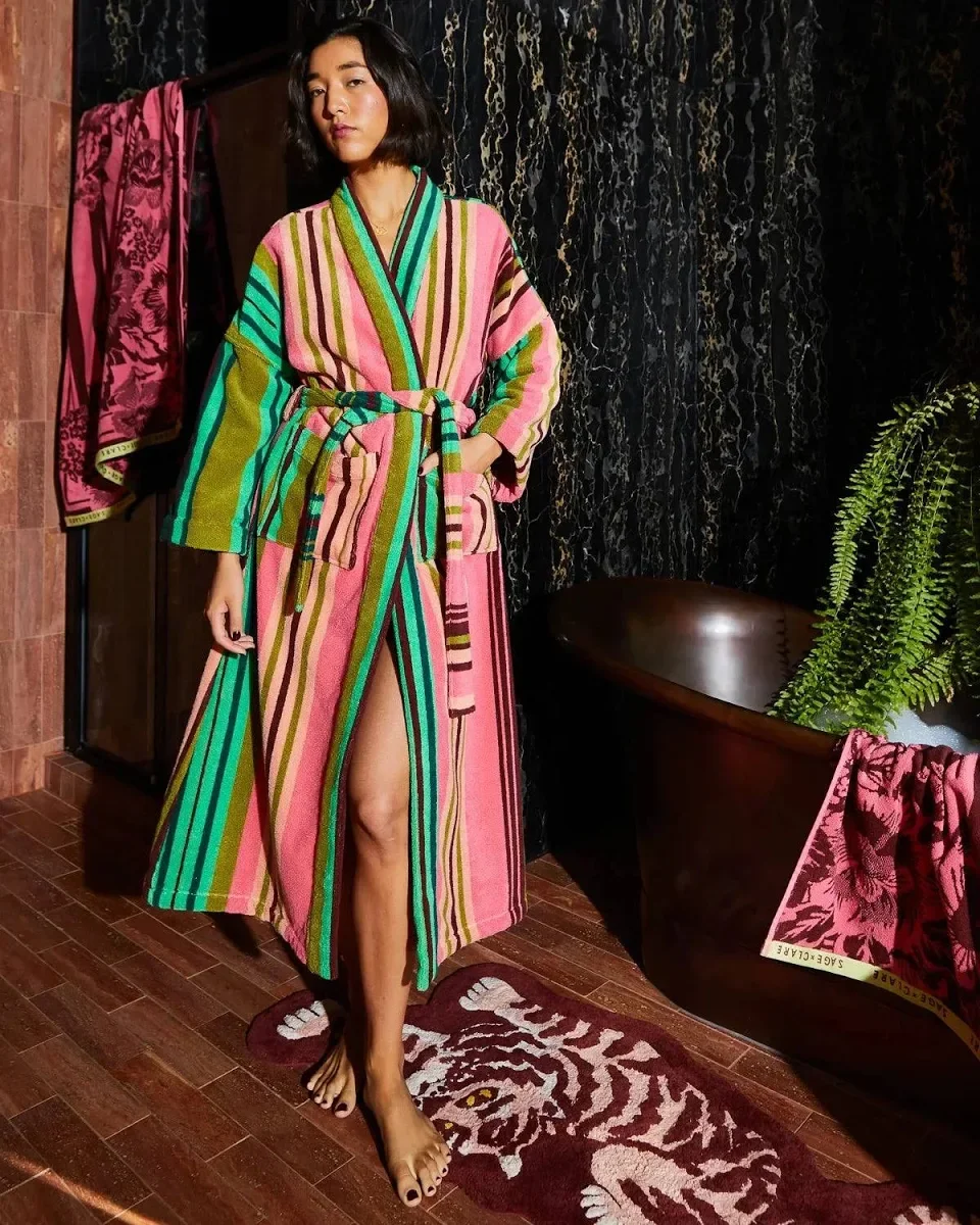 Sage x Clare -Nicolette Towelling Robe - Juniper L/XL