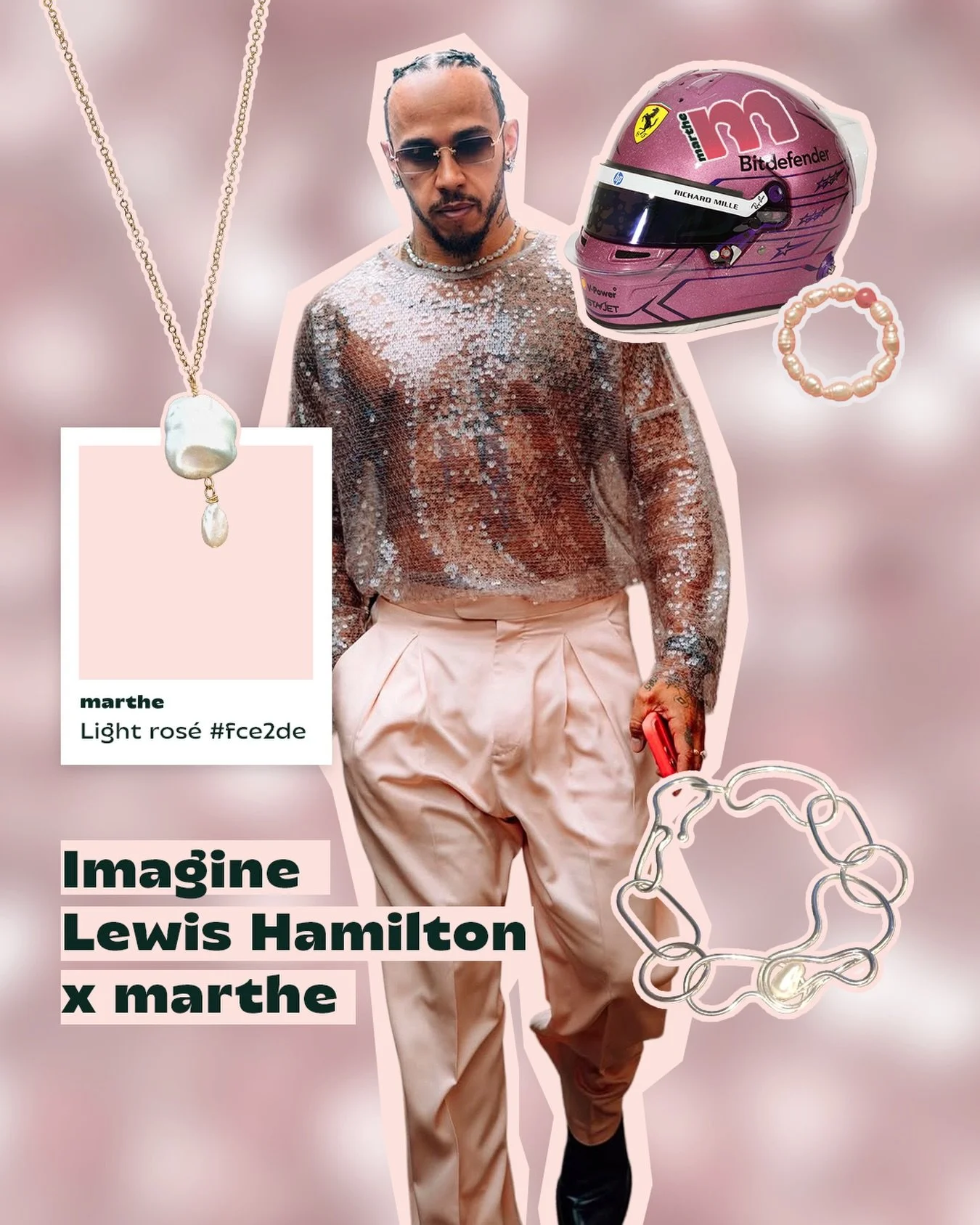 Imagine Lewis Hamilton x Marthe 

Beyond his achievements in Formula 1, I&rsquo;ve always admired @lewishamilton for his sense of style and his ability to build a strong personal branding. The way he blends fashion, creativity, culture and performanc