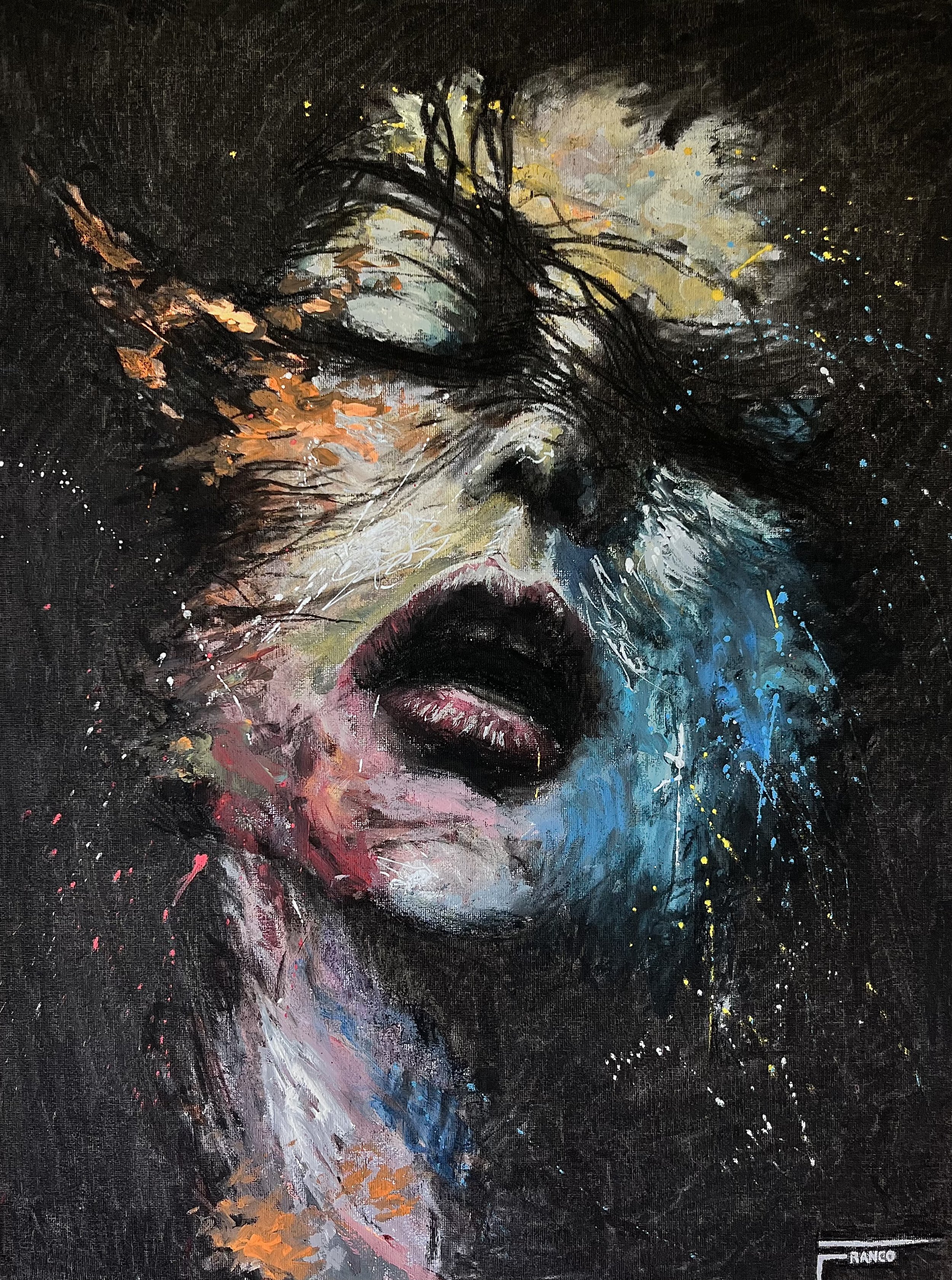 Colored by Life | Charcoal & Acrylic on Canvas | 18 x 24 in | 2026