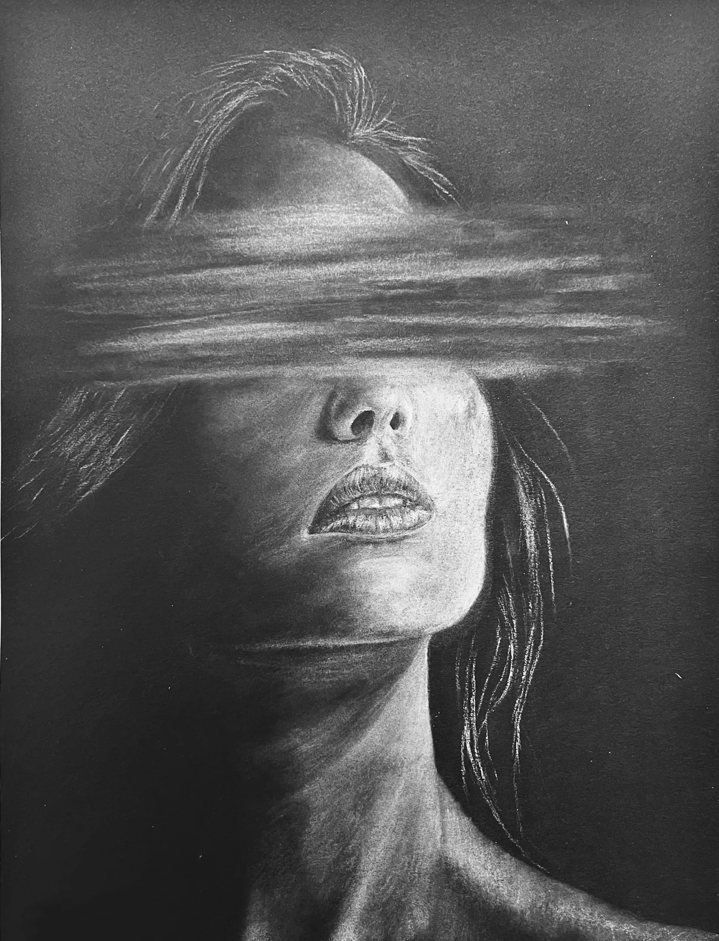 Blurred Vision | Colored Pencil on Black Paper | 9 x 12 in | 2026