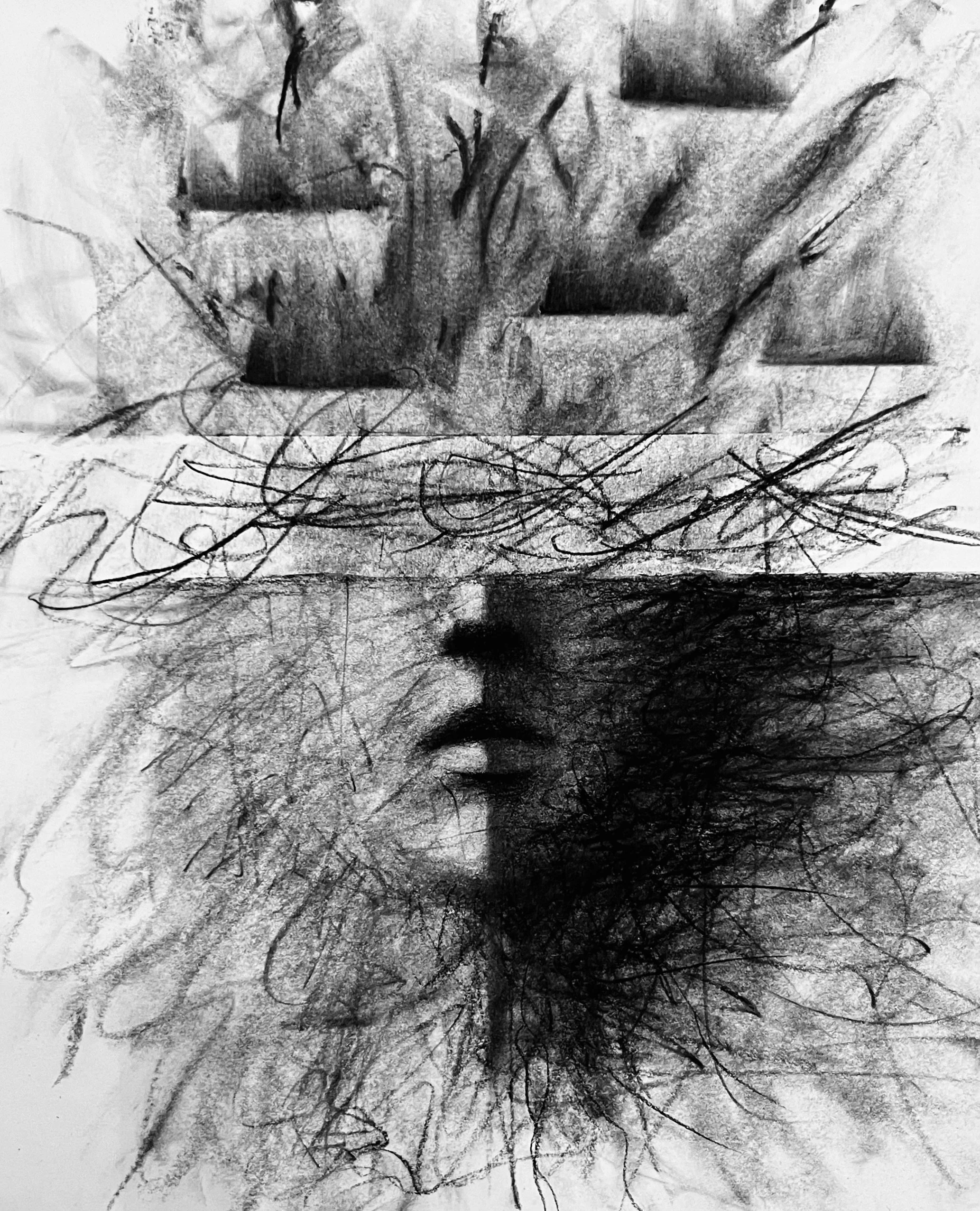 Interference | Charcoal on Paper | 10.5 x 12 in | 2026