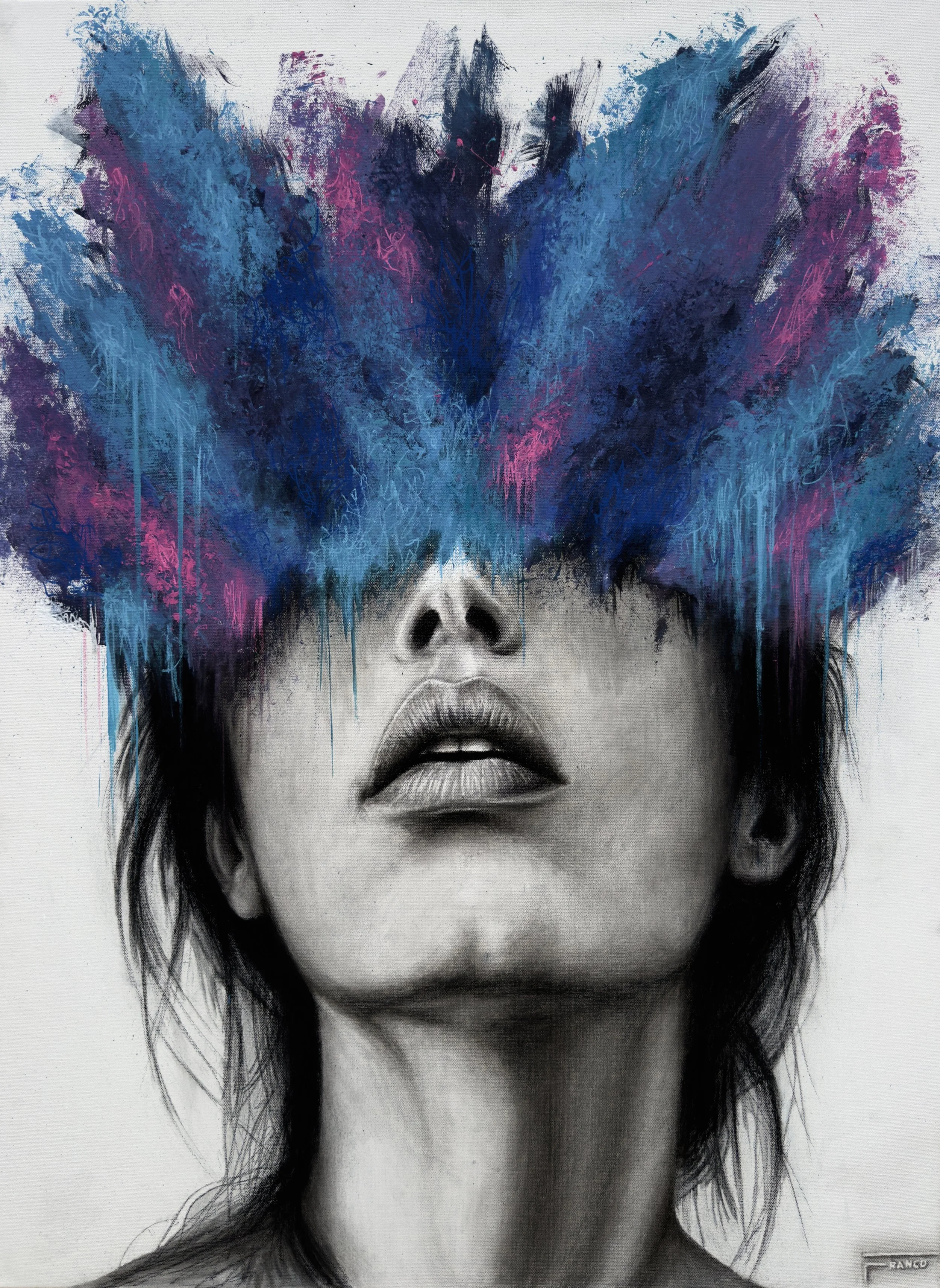 Painted Thoughts | Acrylic and Charcoal on Canvas | 30 x 40 in | 2026


