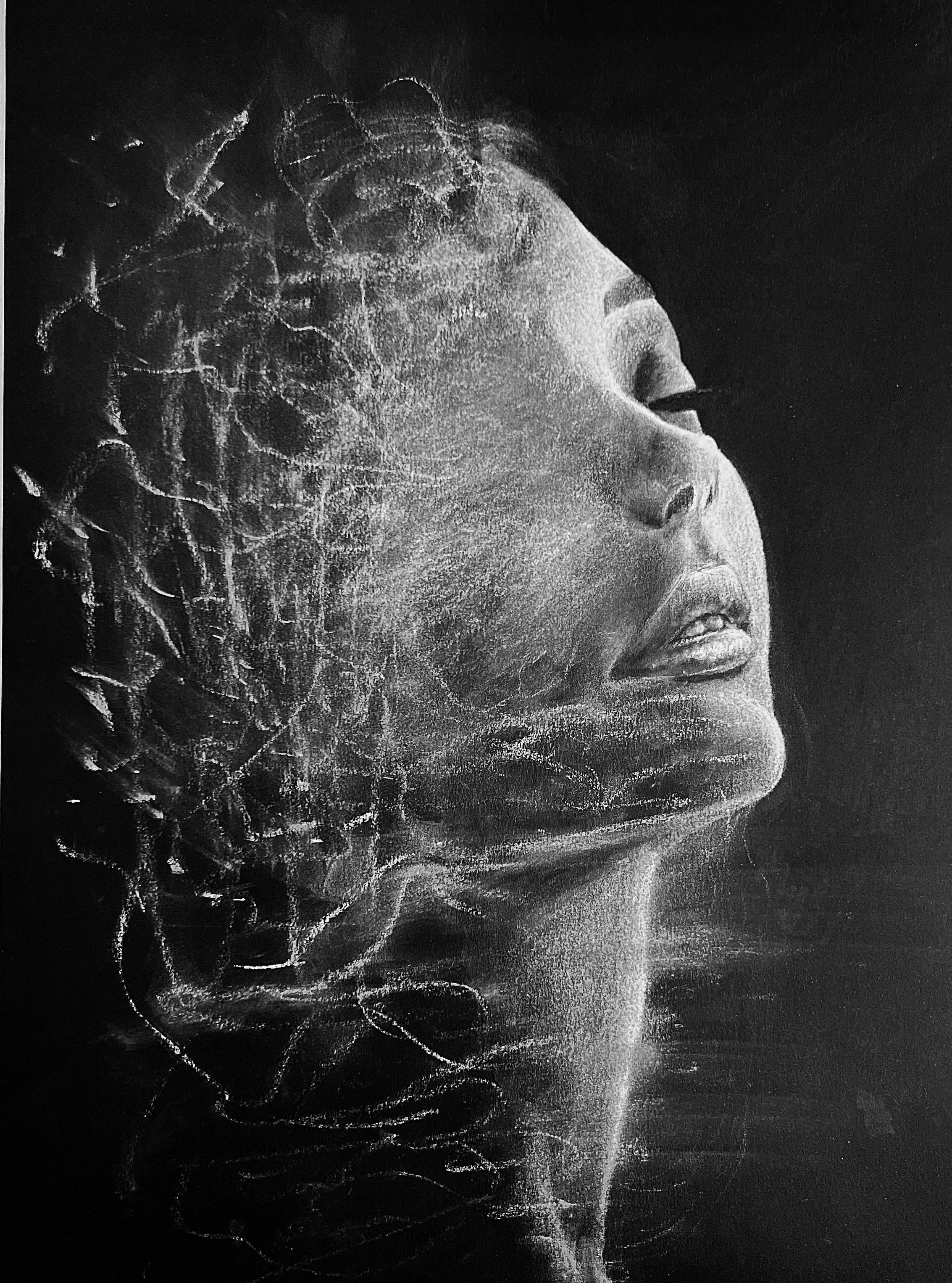Toward the Light | Colored Pencil on Black Paper | 9 x 12 in | 2026