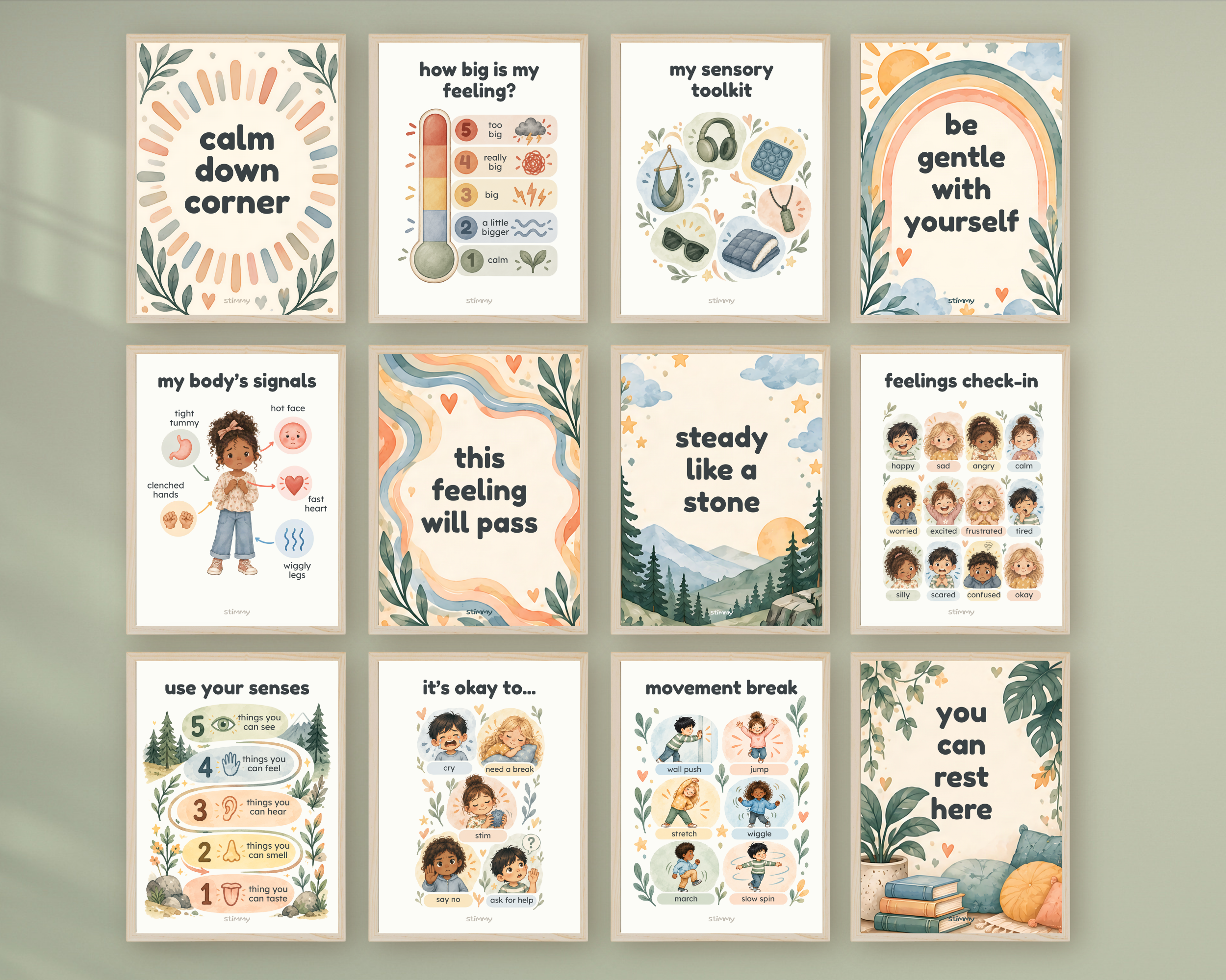 Calming Corner Poster Bundle | 18 Printable Calm Down Corner Posters