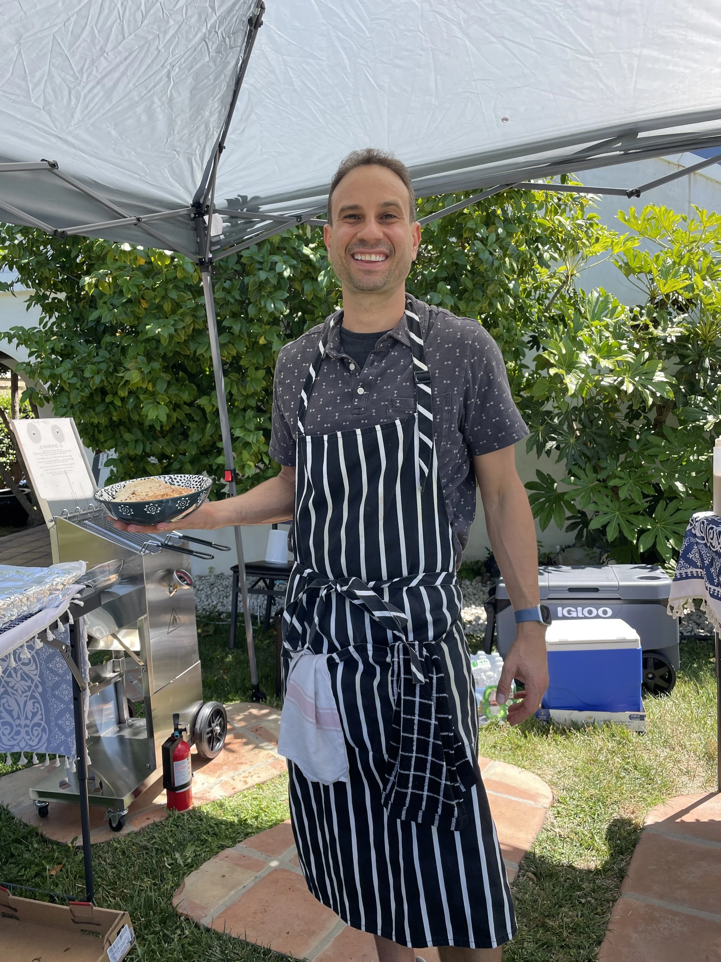 Head Chef Jeremy with Our Perfect Hummus