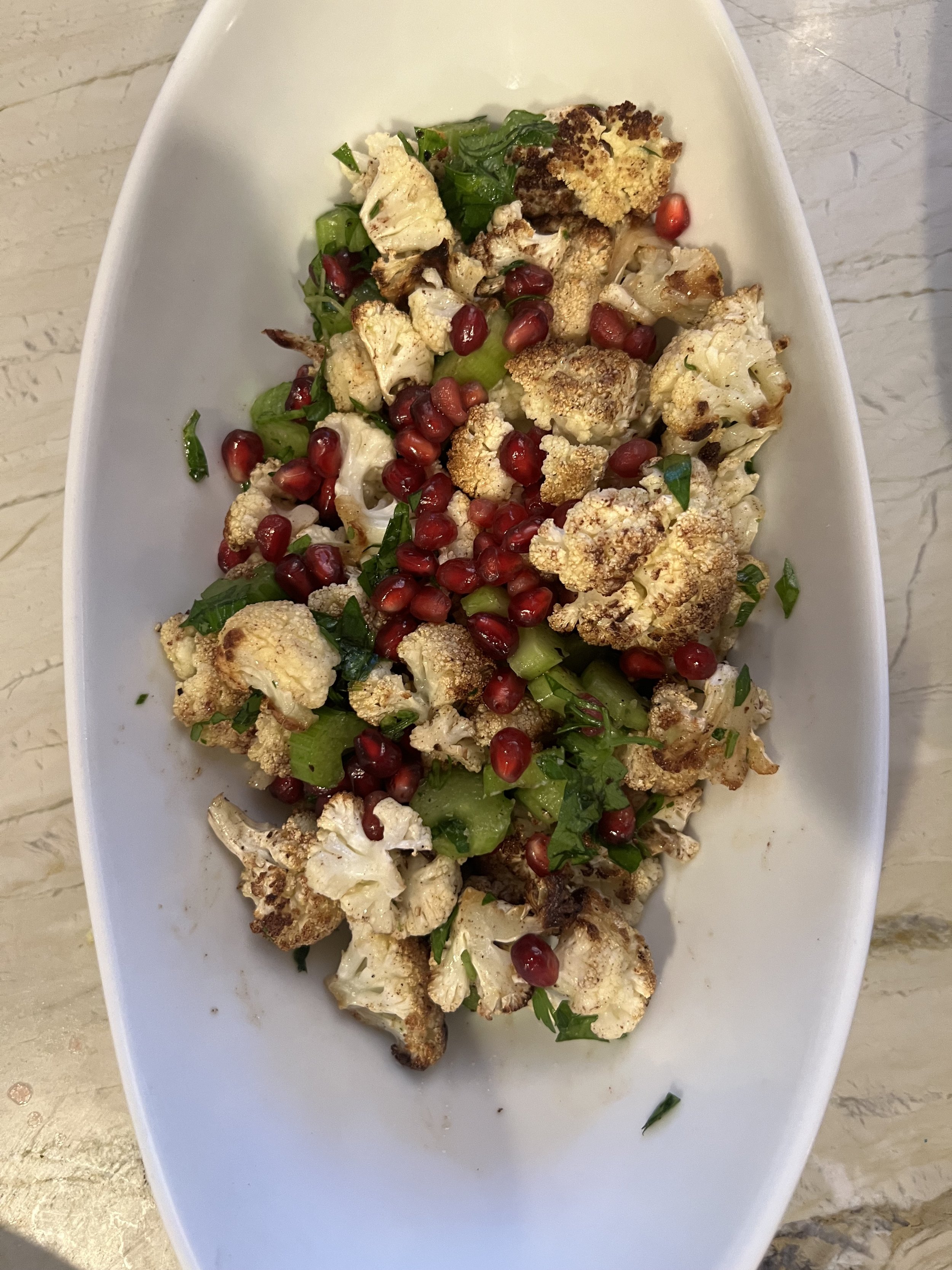 Cauliflower, Pomegranate, Celery, Parsley