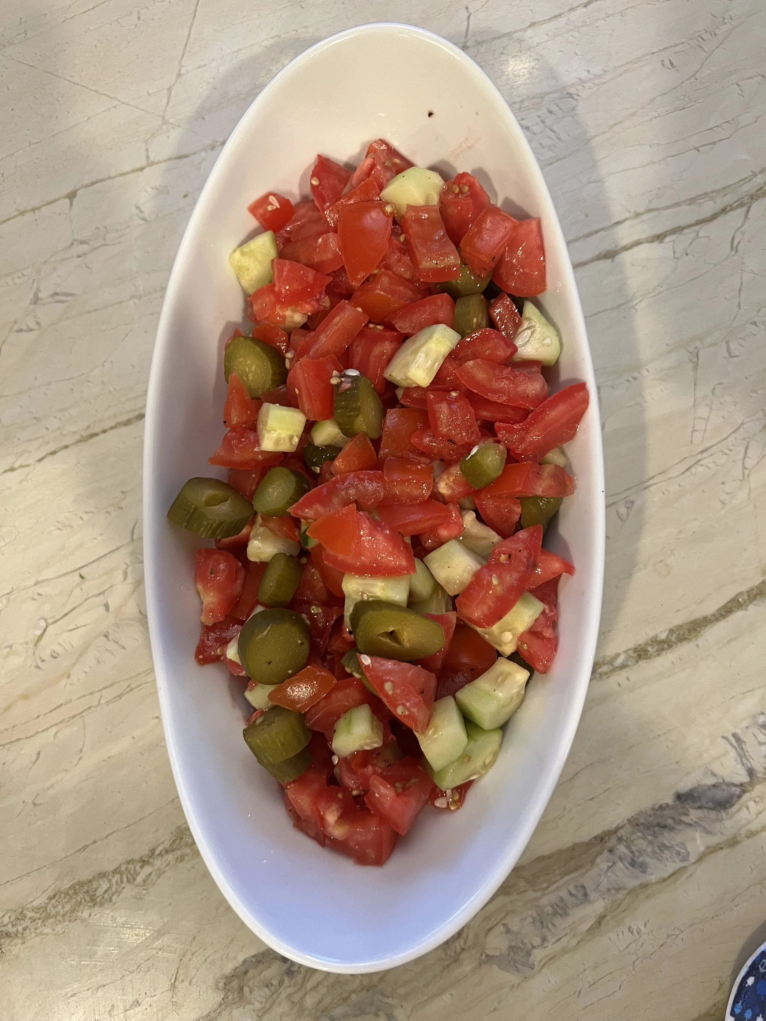 Tomato, Cucumber, and Pickle Salad